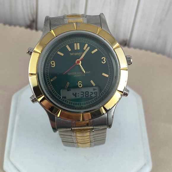 Vintage Wrangler Hero Digital/Analog 2 Tone Sports/Dress Watch - Picture 2 of 6